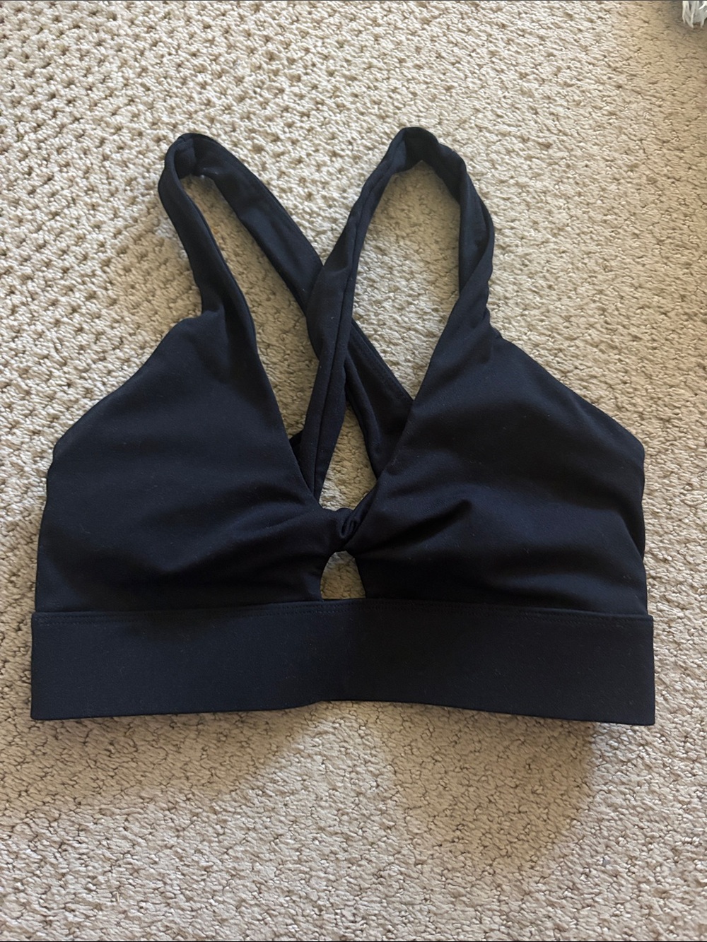 Fabletics Black Cross-Front Sports Bra
